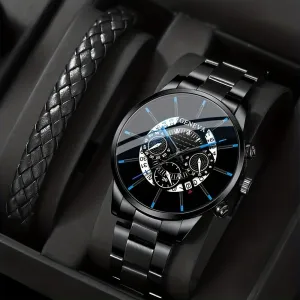 Mens Quartz Watch  Bracelet Set