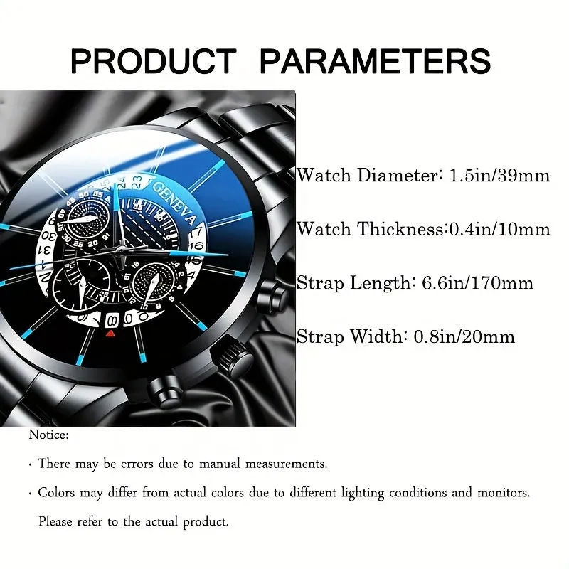 Mens Quartz Watch  Bracelet Set