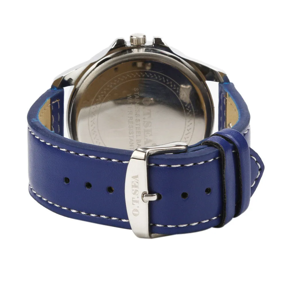 Men's Sports Quartz Watches Mens Watches Luxury Leather Wristwatches
