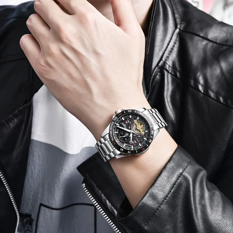 Men's Watch with Leather Band