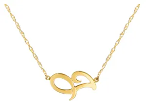 Metal Sideways Cursive Letter Necklace