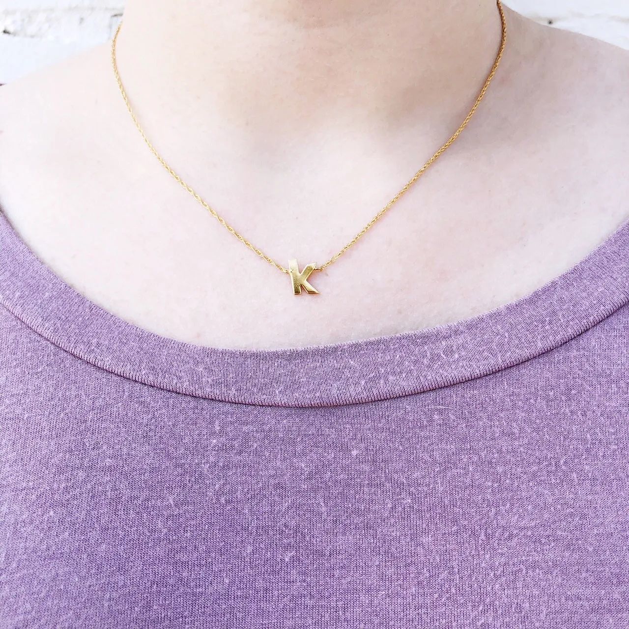 Metal Single Letter Necklace