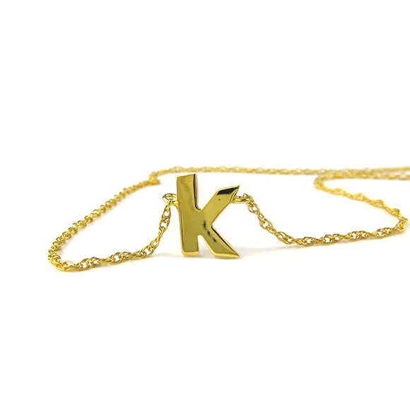 Metal Single Letter Necklace
