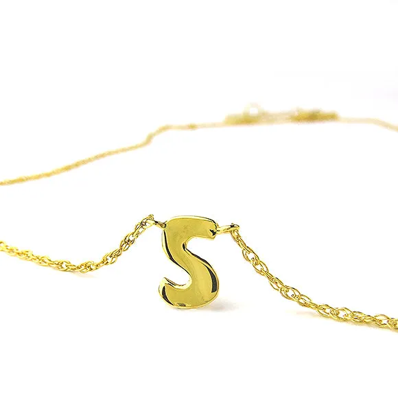 Metal Single Letter Necklace
