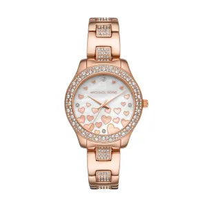 Michael Kors Analog Women's Watch Gold Plated Metal Bracelet - MK4597