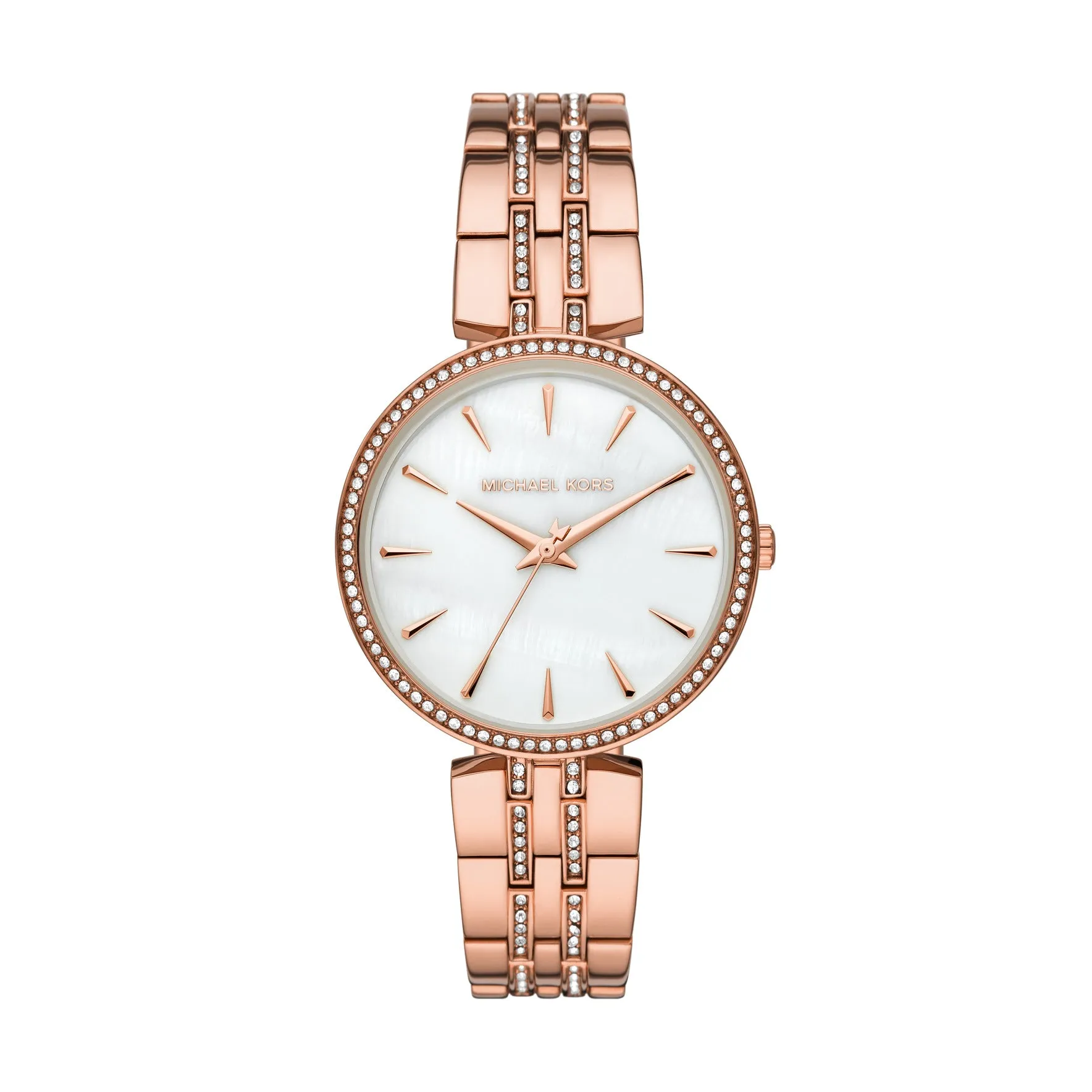 Michael Kors Mother of Pearl Analog Women's Watch Gold Plated Metal Bracelet - MK7168