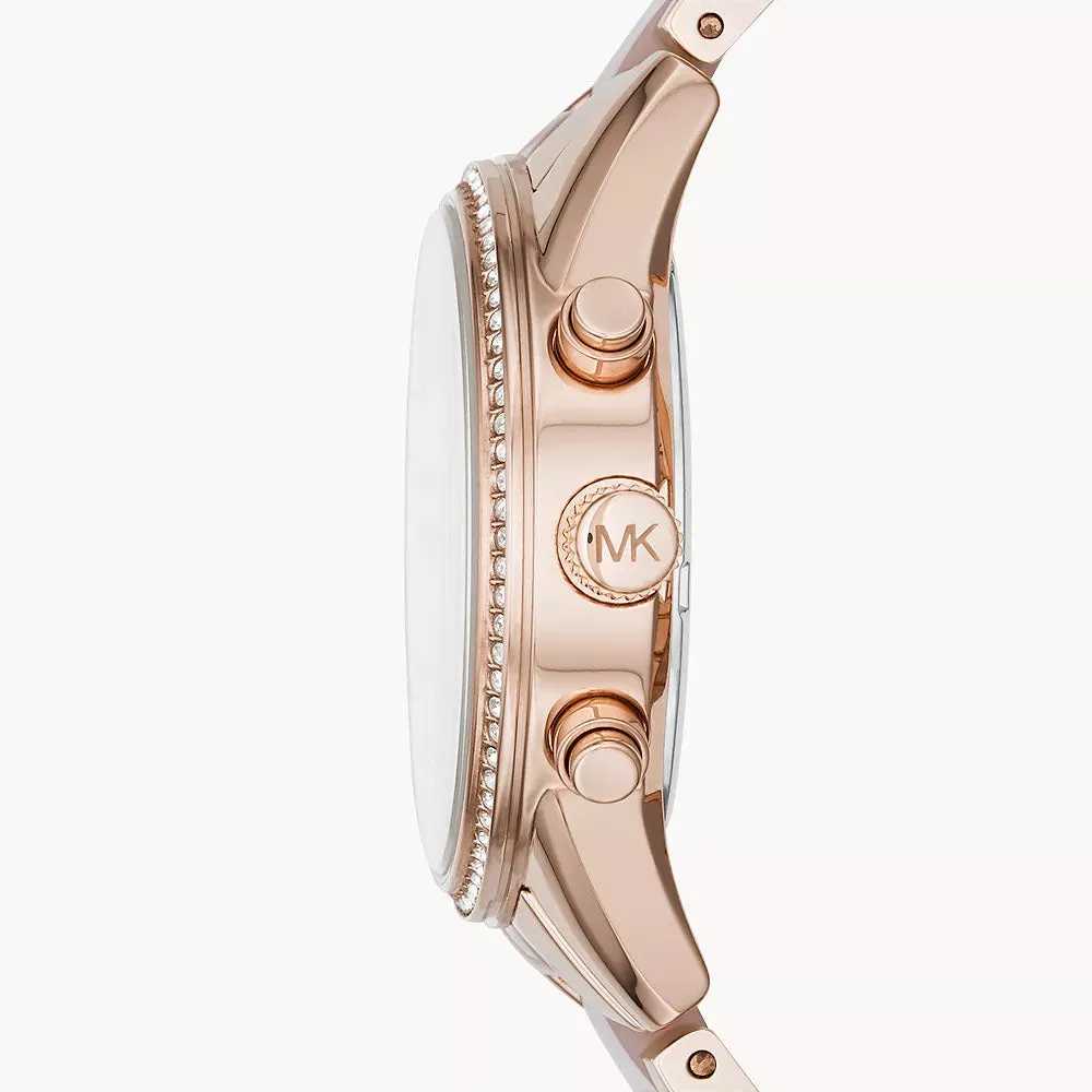 Michael Kors Ritz Women's Women's Ritz Chronograph Rose Gold-Tone Stainless Steel Watch - MK6307