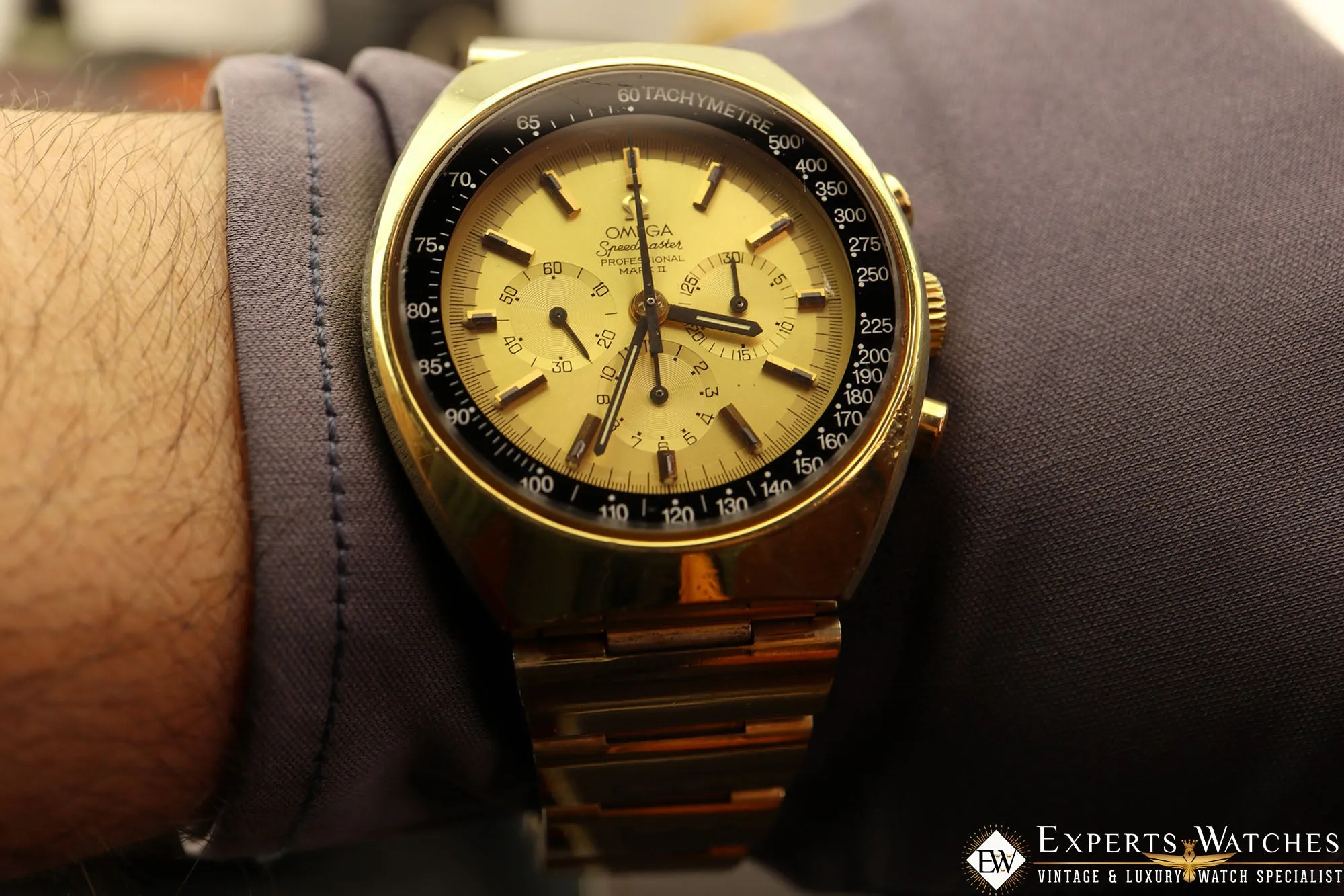 Military Omega Mark II SpeedMaster 147.034 1970 Chronograph 861 Gold Box Papers