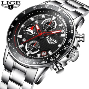 Military Quartz Watch Men Full Steel Business Waterproof Clock