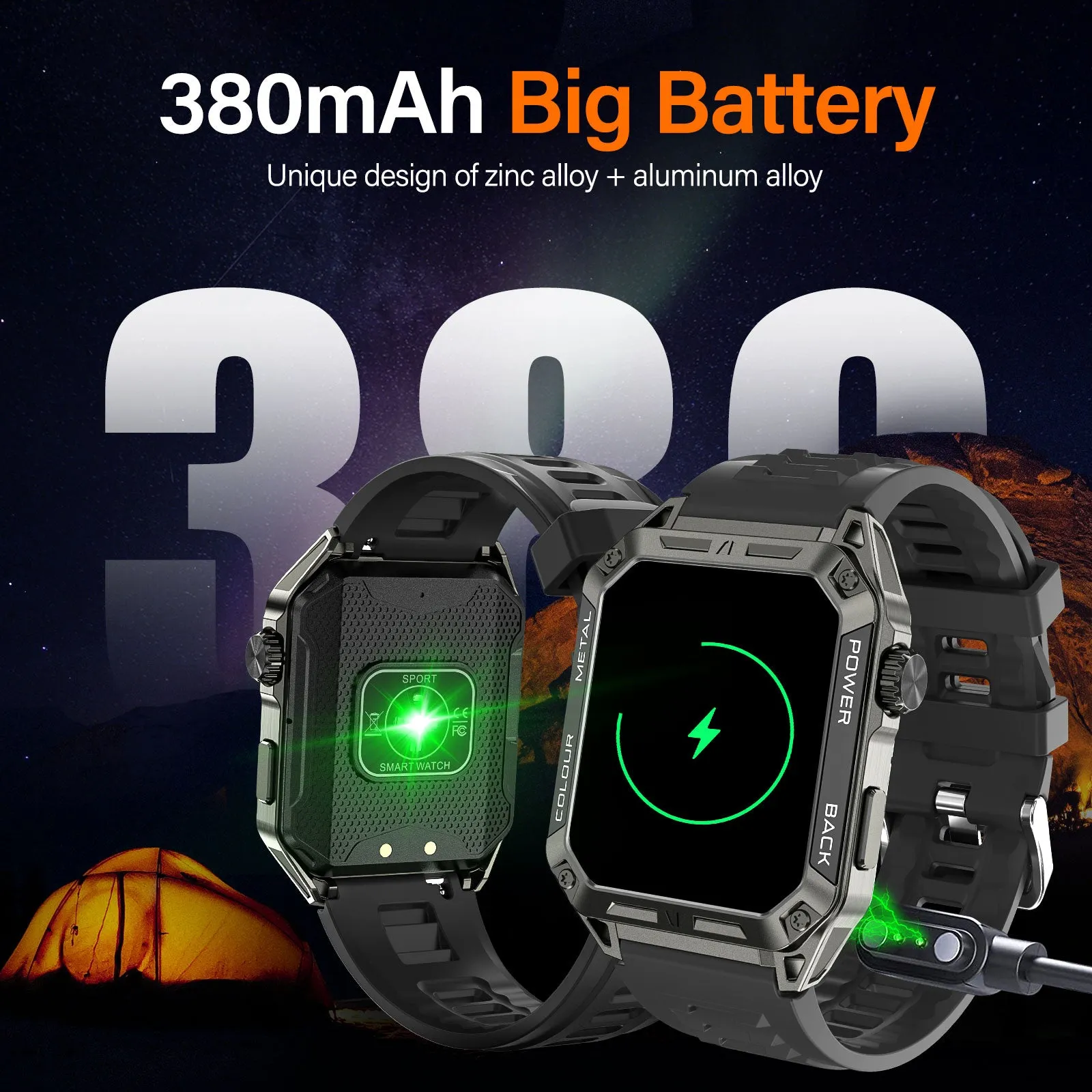 Military Smart Watch for Men 1.91'' Big Screen (Make/Answer Call) Rugged Fitness Tracker 100  Sports Modes Activity Tracker with Heart Rate SpO2 Sleep Monitor Tactical Smartwatch for iPhone Android