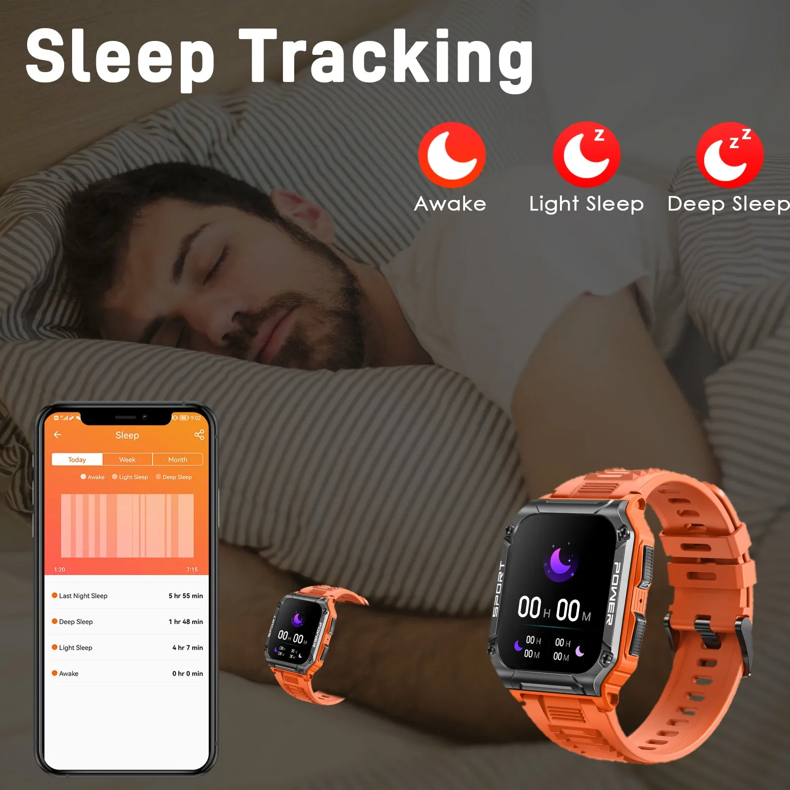 Military Smart Watch for Men 1.95'' Smart Watch (Answer/Make Calls) with Compass Heart Rate Sleep Monitor 109 Sports Modes Fitness Tracker Watch Outdoor Tactical Rugged Smartwatch for iPhone Android