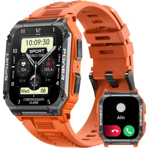 Military Smart Watch for Men 1.95'' Smart Watch (Answer/Make Calls) with Compass Heart Rate Sleep Monitor 109 Sports Modes Fitness Tracker Watch Outdoor Tactical Rugged Smartwatch for iPhone Android
