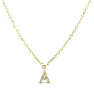 MINI DIAMOND LETTER NECKLACE