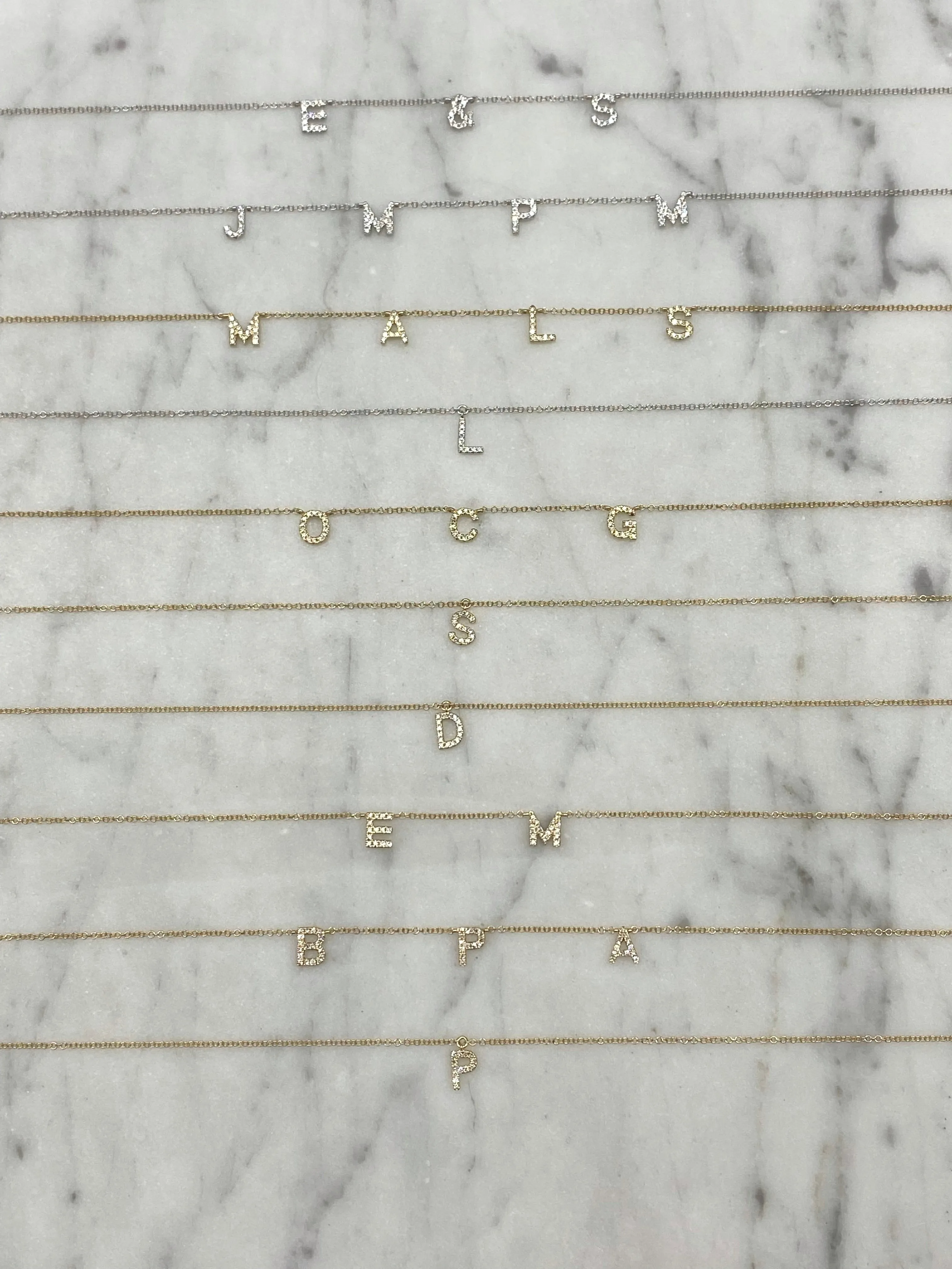 MINI DIAMOND LETTER NECKLACE