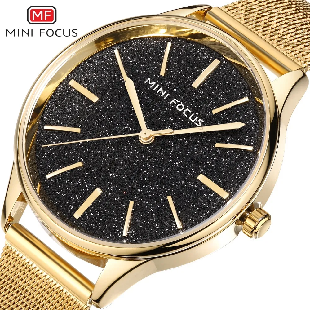 MINI FOCUS Brand Luxury Women Watches Ladies Fashion Simple Quartz Watch Waterproof Stainless Steel Wrist Watchs For Woman Clock