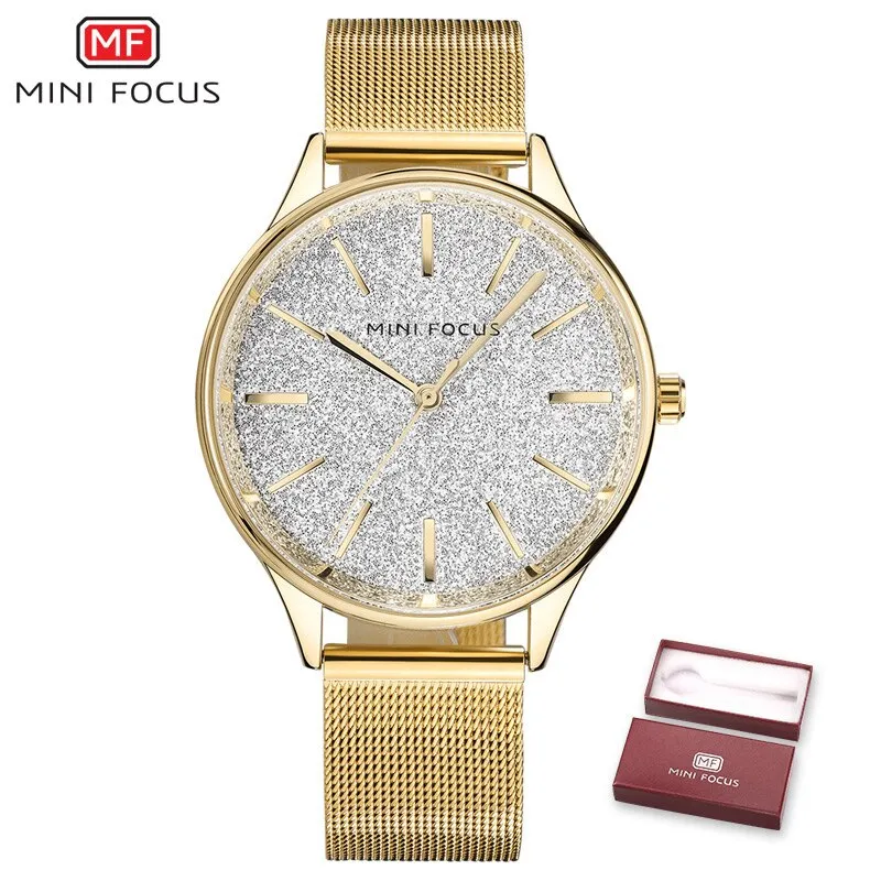 MINI FOCUS Brand Luxury Women Watches Ladies Fashion Simple Quartz Watch Waterproof Stainless Steel Wrist Watchs For Woman Clock