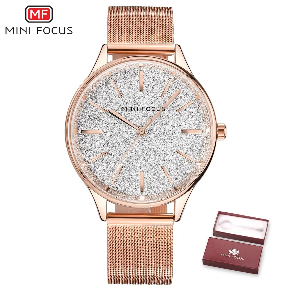 MINI FOCUS Brand Luxury Women Watches Ladies Fashion Simple Quartz Watch Waterproof Stainless Steel Wrist Watchs For Woman Clock