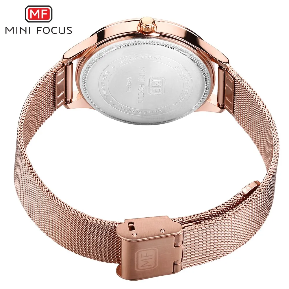 MINI FOCUS Brand Luxury Women Watches Ladies Fashion Simple Quartz Watch Waterproof Stainless Steel Wrist Watchs For Woman Clock