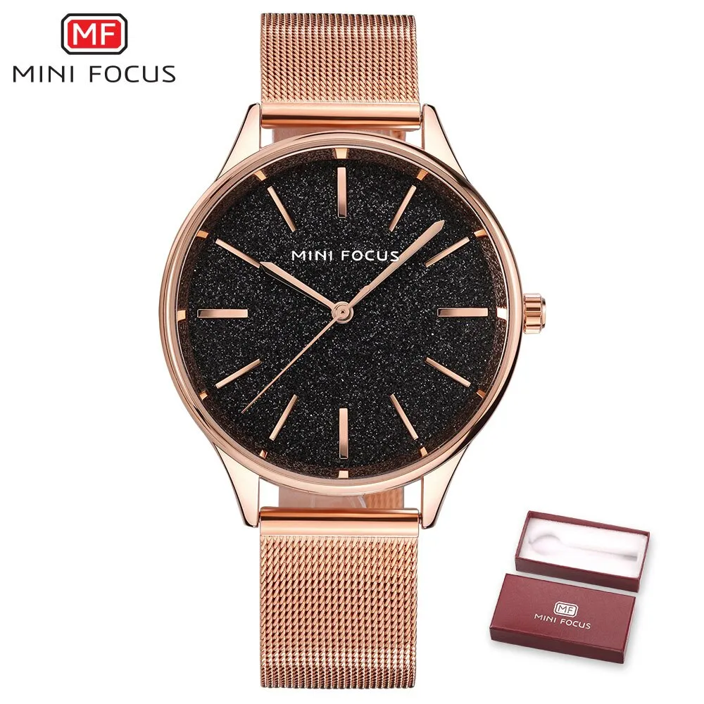 MINI FOCUS Brand Luxury Women Watches Ladies Fashion Simple Quartz Watch Waterproof Stainless Steel Wrist Watchs For Woman Clock