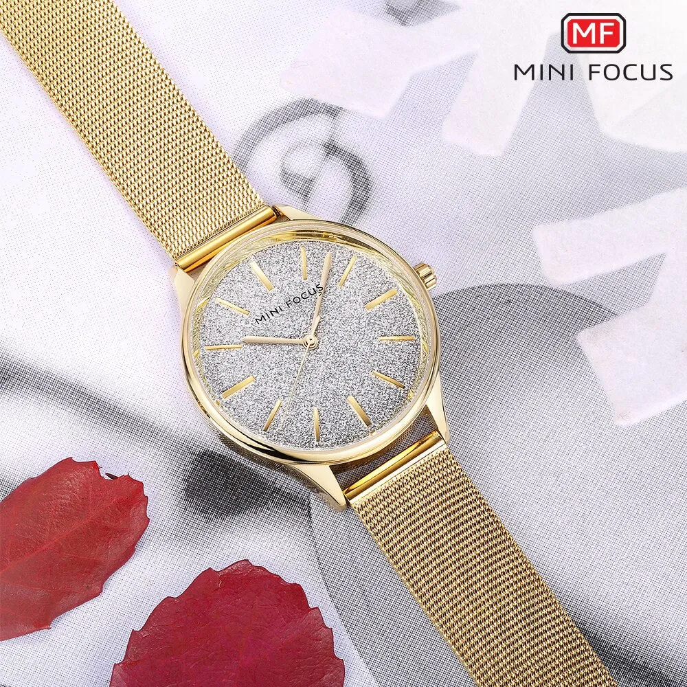 MINI FOCUS Brand Luxury Women Watches Ladies Fashion Simple Quartz Watch Waterproof Stainless Steel Wrist Watchs For Woman Clock