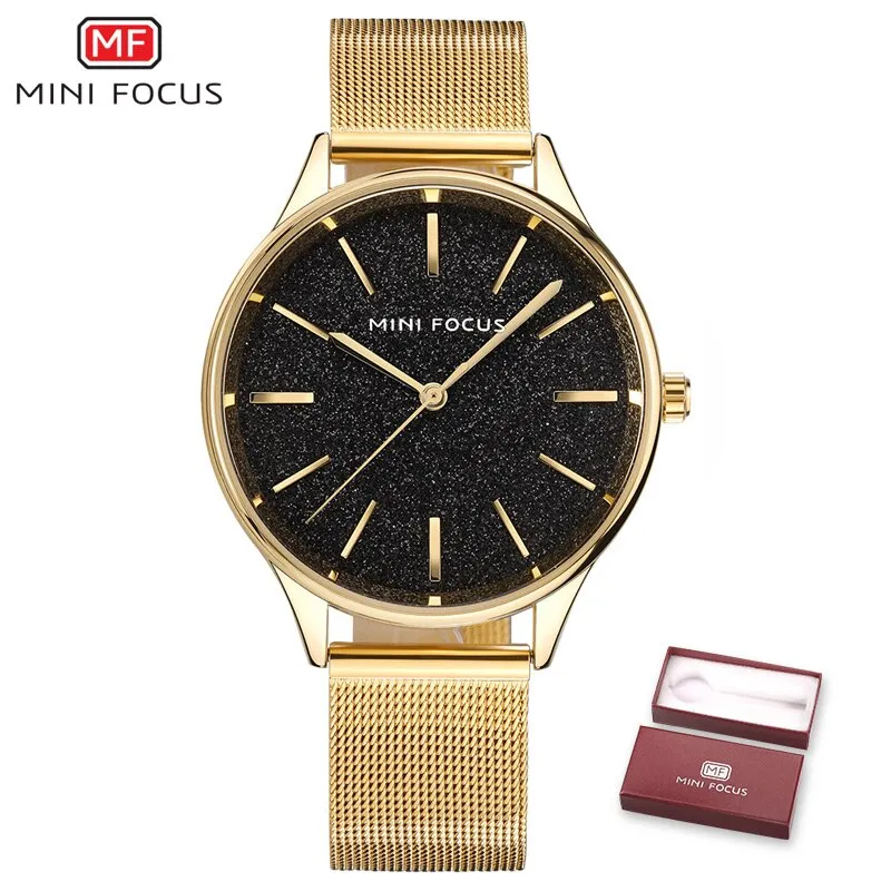 MINI FOCUS Brand Luxury Women Watches Ladies Fashion Simple Quartz Watch Waterproof Stainless Steel Wrist Watchs For Woman Clock