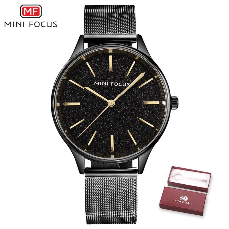 MINI FOCUS Brand Luxury Women Watches Ladies Fashion Simple Quartz Watch Waterproof Stainless Steel Wrist Watchs For Woman Clock