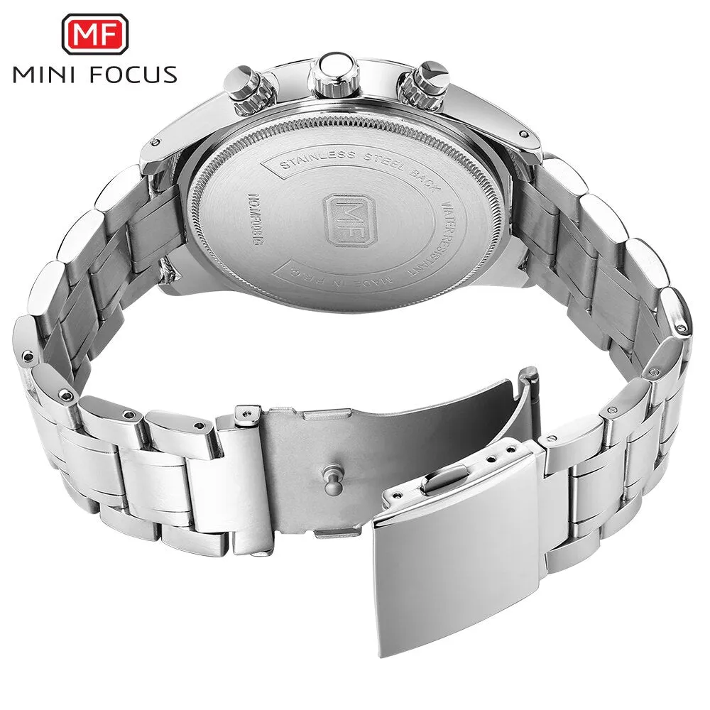 MINI FOCUS Fashion Mens Watches Business Quartz Male Watch Stainless Steell Date Display Men Wristwatches Relogio Masculino