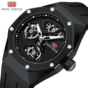 MINI FOCUS Fashion Watch Sports Waterproof Date Analog Quartz Rotating Wheels Male Watches Business Men&#39;s Sport Wristwatch