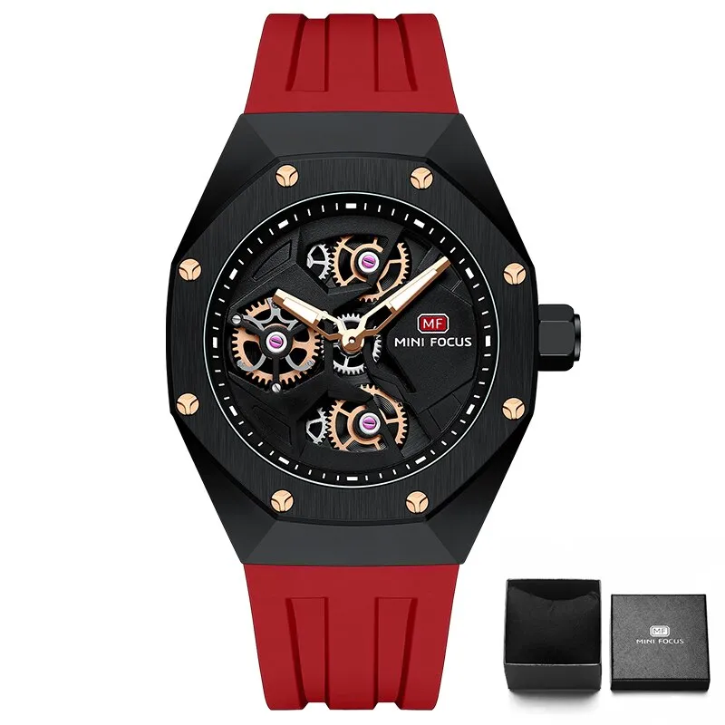 MINI FOCUS Fashion Watch Sports Waterproof Date Analog Quartz Rotating Wheels Male Watches Business Men&#39;s Sport Wristwatch