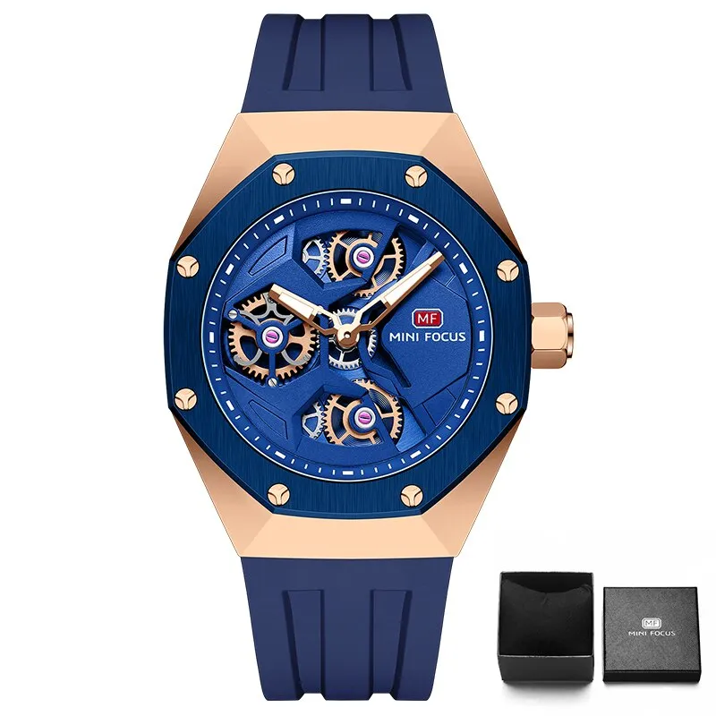 MINI FOCUS Fashion Watch Sports Waterproof Date Analog Quartz Rotating Wheels Male Watches Business Men&#39;s Sport Wristwatch