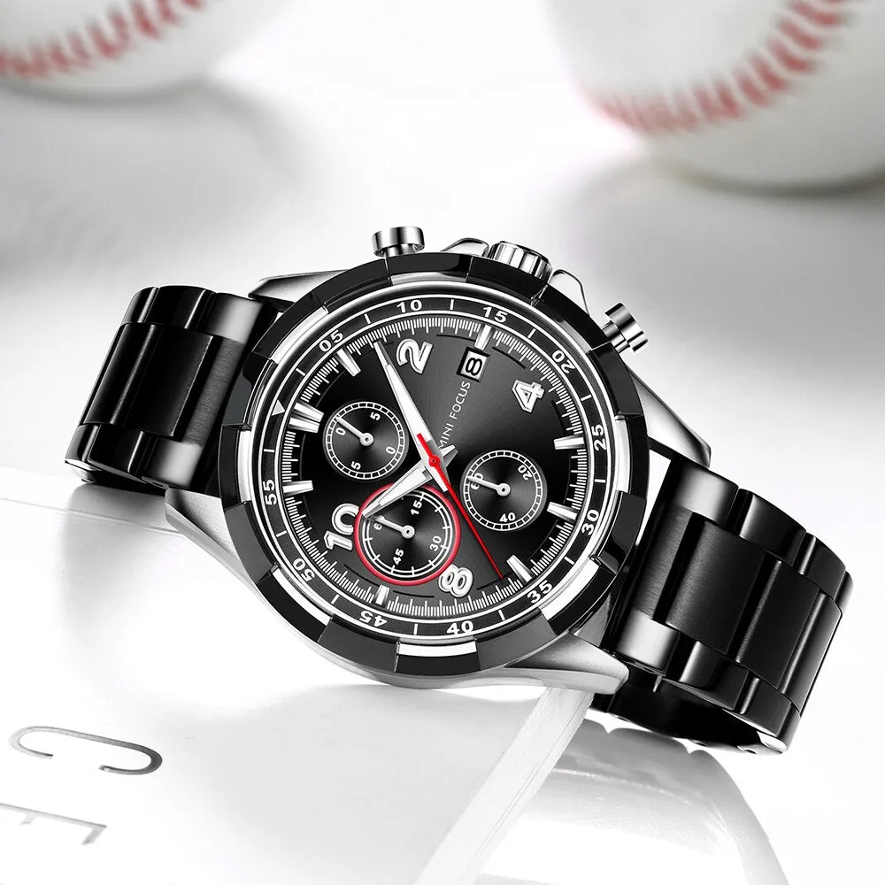 MINI FOCUS Men Watch Date Week Sport Mens Watches Chronograph Top Brand Luxury Waterproof Stainless Quartz Male Business Clock