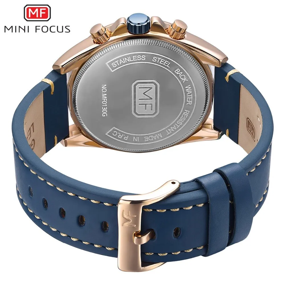 MINI FOCUS Men Watche Business Fashion Men&#39;s Wristwatch Leather Quartz Sports Watch Multifunction Male Clock Relogio Masculino