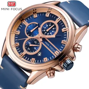 MINI FOCUS Men Watche Business Fashion Men&#39;s Wristwatch Leather Quartz Sports Watch Multifunction Male Clock Relogio Masculino