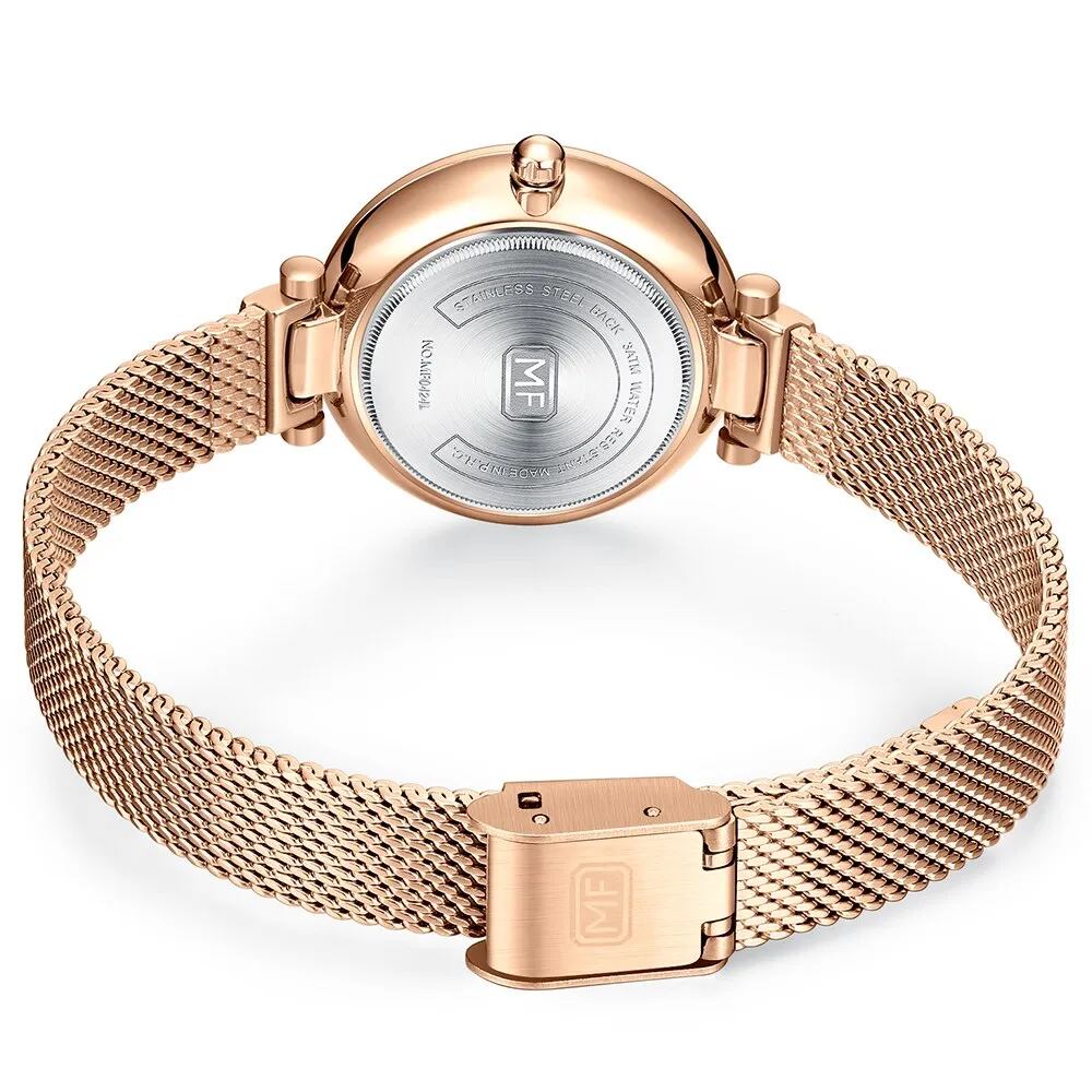 MINI FOCUS New Fashion Women Watches Ladies Rhinestone Waterproof Quartz Watches Stainless Steel Female Clock Relogio Feminino