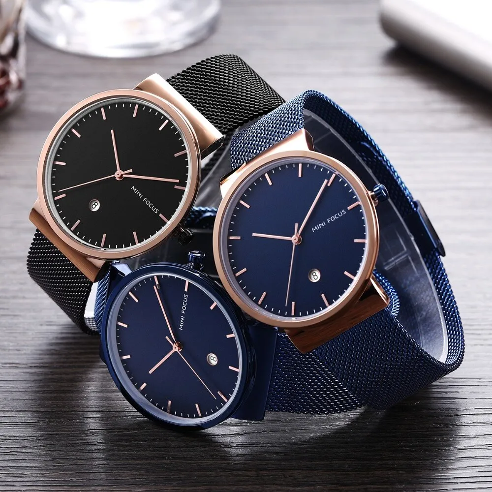 MINI FOCUS Simple Watch Men&#39;s Watches Brand Luxury Clock Man Thin Casual Waterproof Fashion Date Display Men Quartz Wristwatches