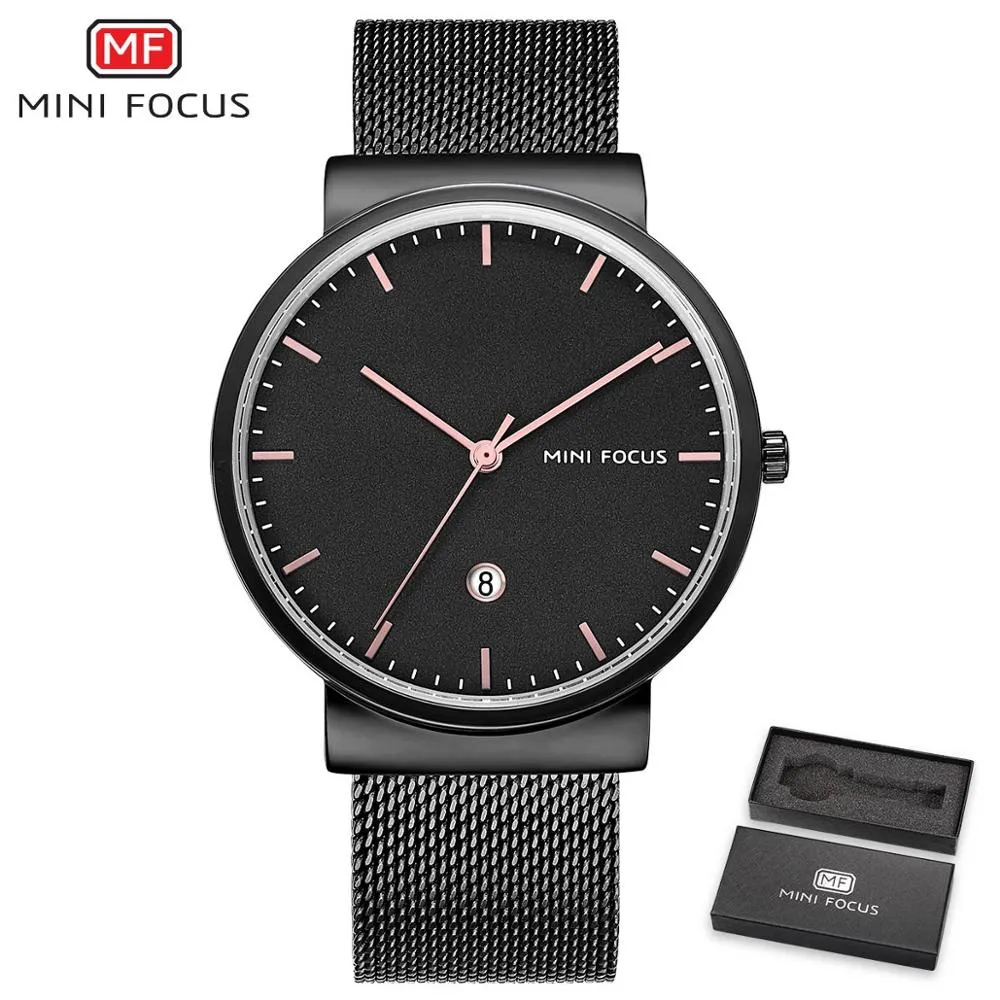 MINI FOCUS Simple Watch Men&#39;s Watches Brand Luxury Clock Man Thin Casual Waterproof Fashion Date Display Men Quartz Wristwatches