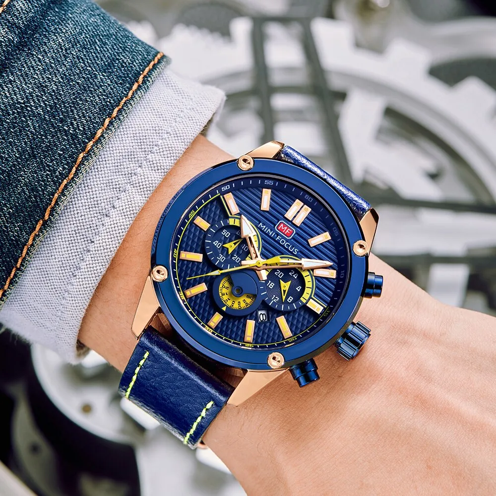 MINI FOCUS Watch Men Top Fashion Casual Chronograph Quartz Sports Watches Military Army Male Wristwatch Clock Relogio Masculino