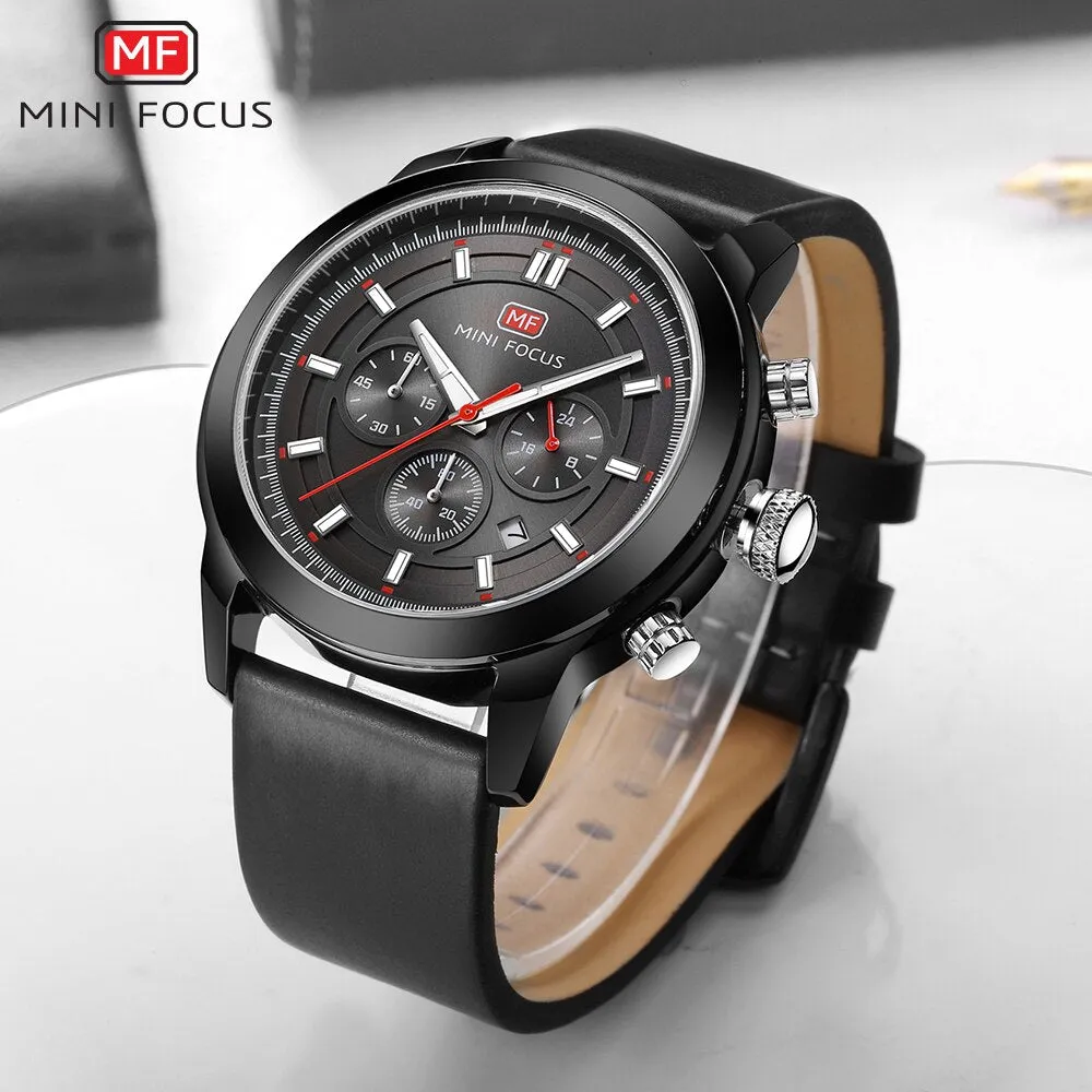 MINI FOCUS Watch Men&#39;s Luxury Sports Fashion Top Brand Man Quartz Watches Leather Timing Waterproof Clock Men Relogio Masculin
