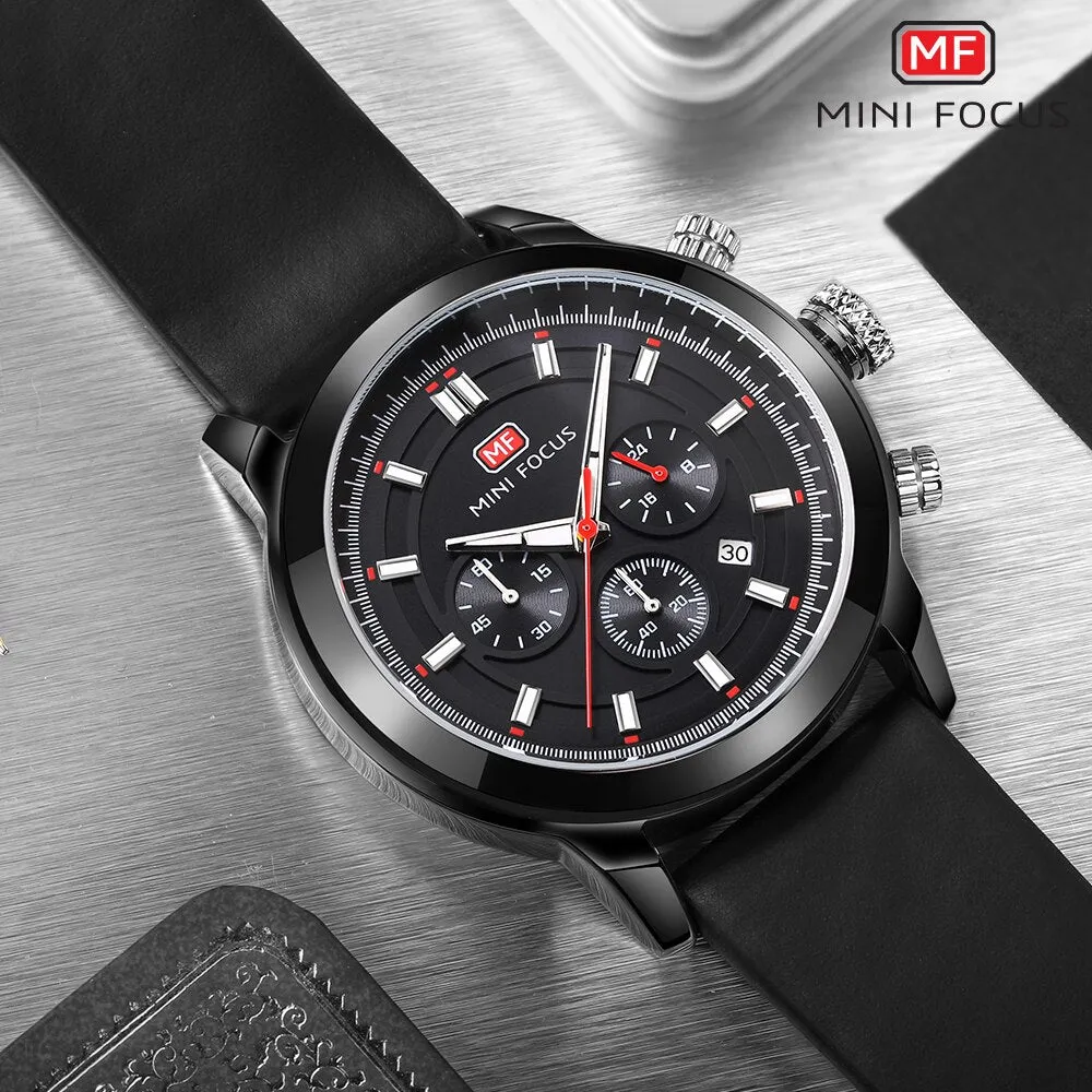 MINI FOCUS Watch Men&#39;s Luxury Sports Fashion Top Brand Man Quartz Watches Leather Timing Waterproof Clock Men Relogio Masculin