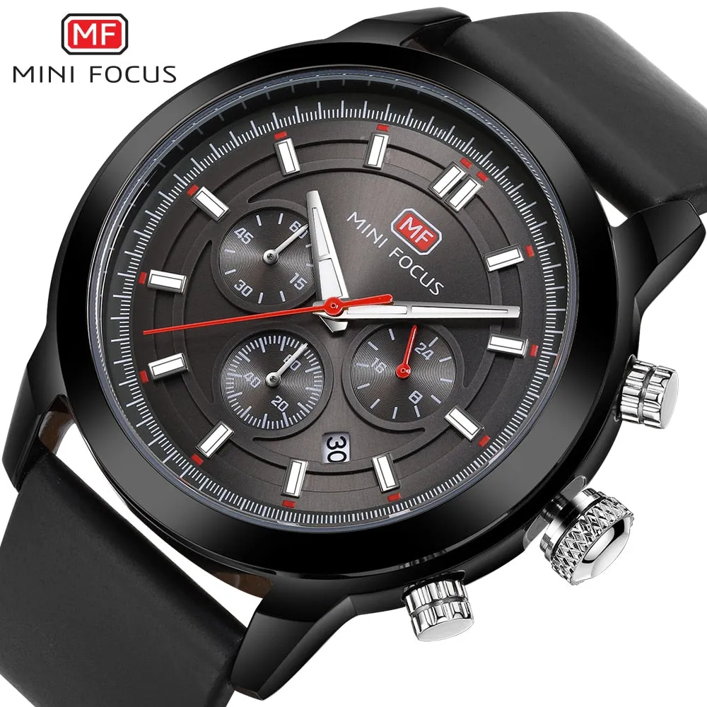 MINI FOCUS Watch Men&#39;s Luxury Sports Fashion Top Brand Man Quartz Watches Leather Timing Waterproof Clock Men Relogio Masculin