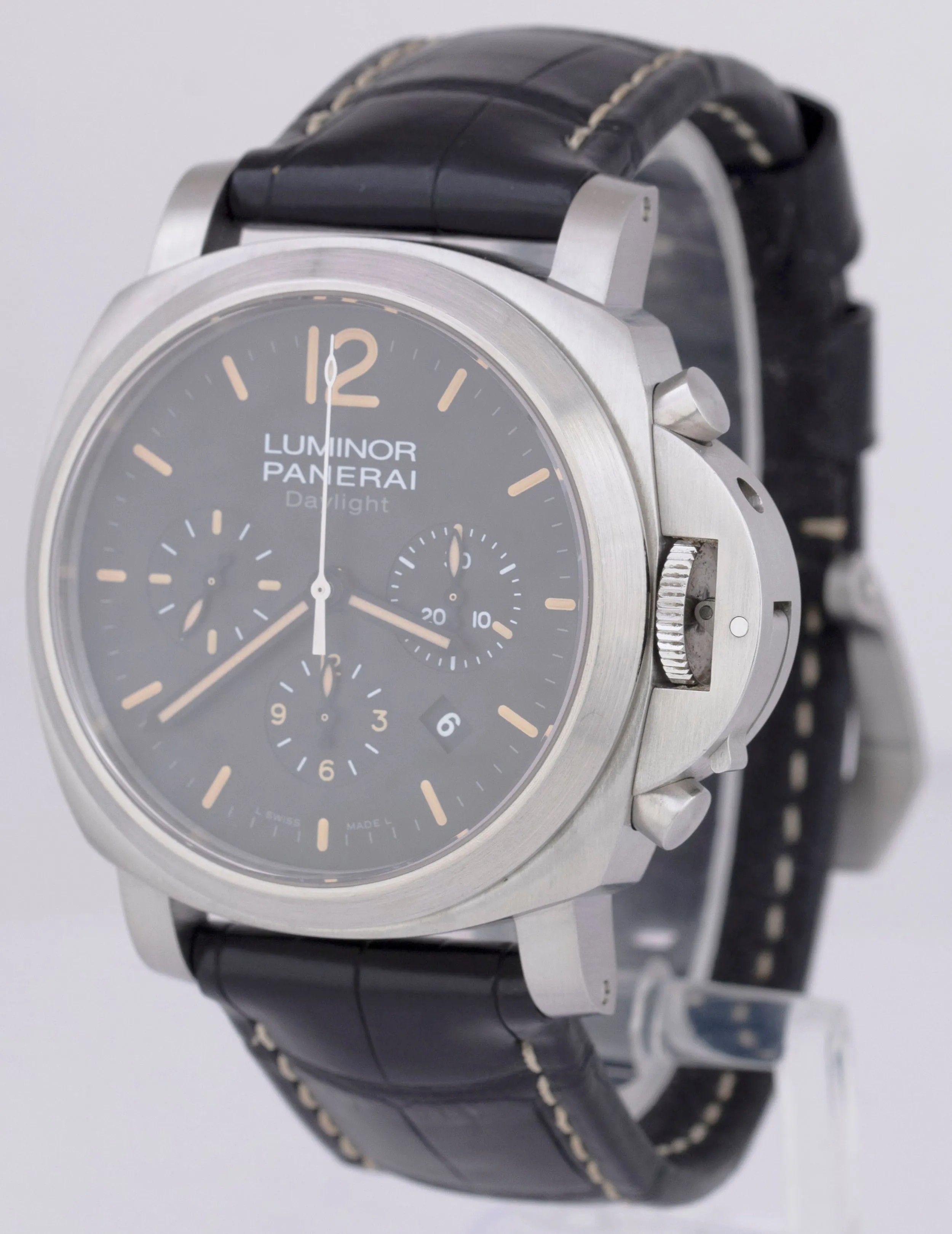 MINT Panerai Luminor Daylight PAM 356 Chronograph 44mm Steel Watch PAM00356