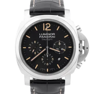 MINT Panerai Luminor Daylight PAM 356 Chronograph 44mm Steel Watch PAM00356