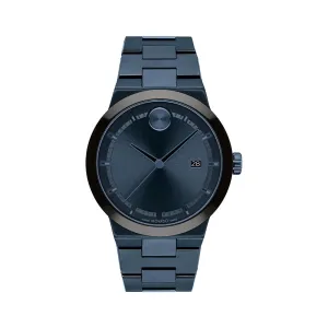 Movado Bold Men's Watch Blue Tone Case Quartz