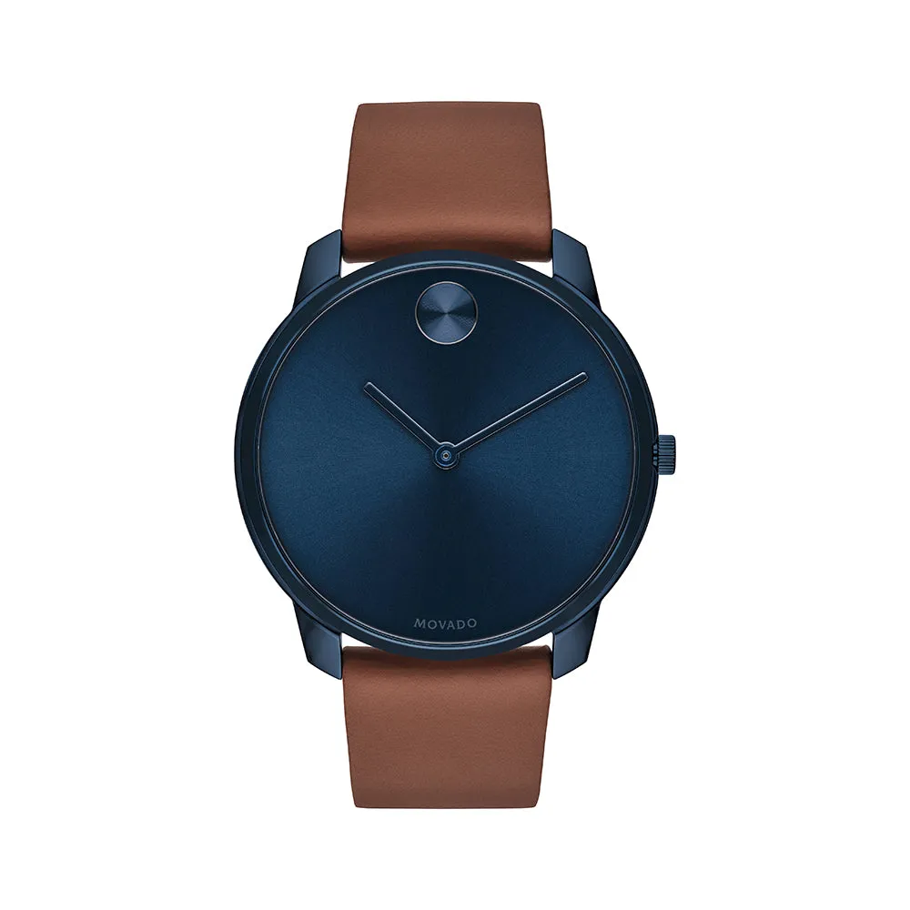 Movado Bold Men's Watch Blue Tone Case Quartz