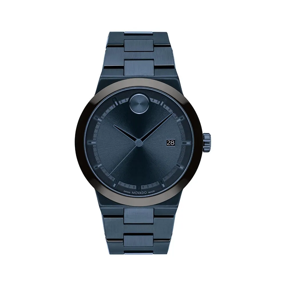 Movado Bold Men's Watch Blue Tone Case Quartz