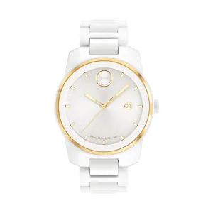 Movado Bold Men's Watch White Tone Case Quartz