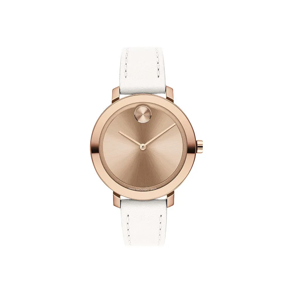 Movado Bold Women's Watch Rose Tone Case Quartz