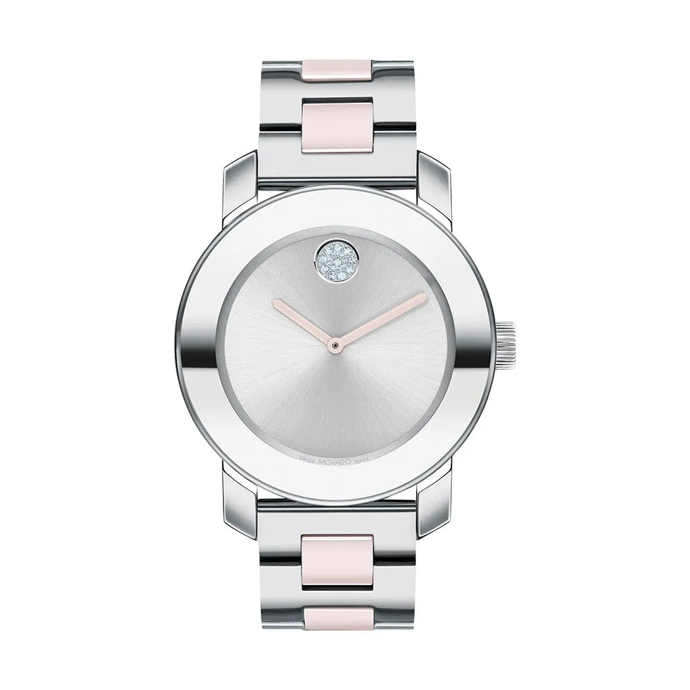 Movado Bold Women's Watch Silver Tone Case Quartz