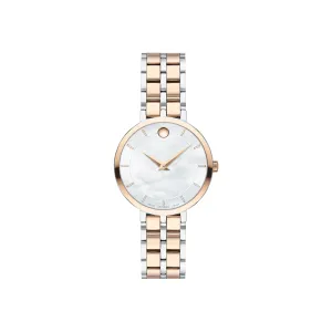 Movado Women's Watch Silver & Carnation Pvd Case Quartz