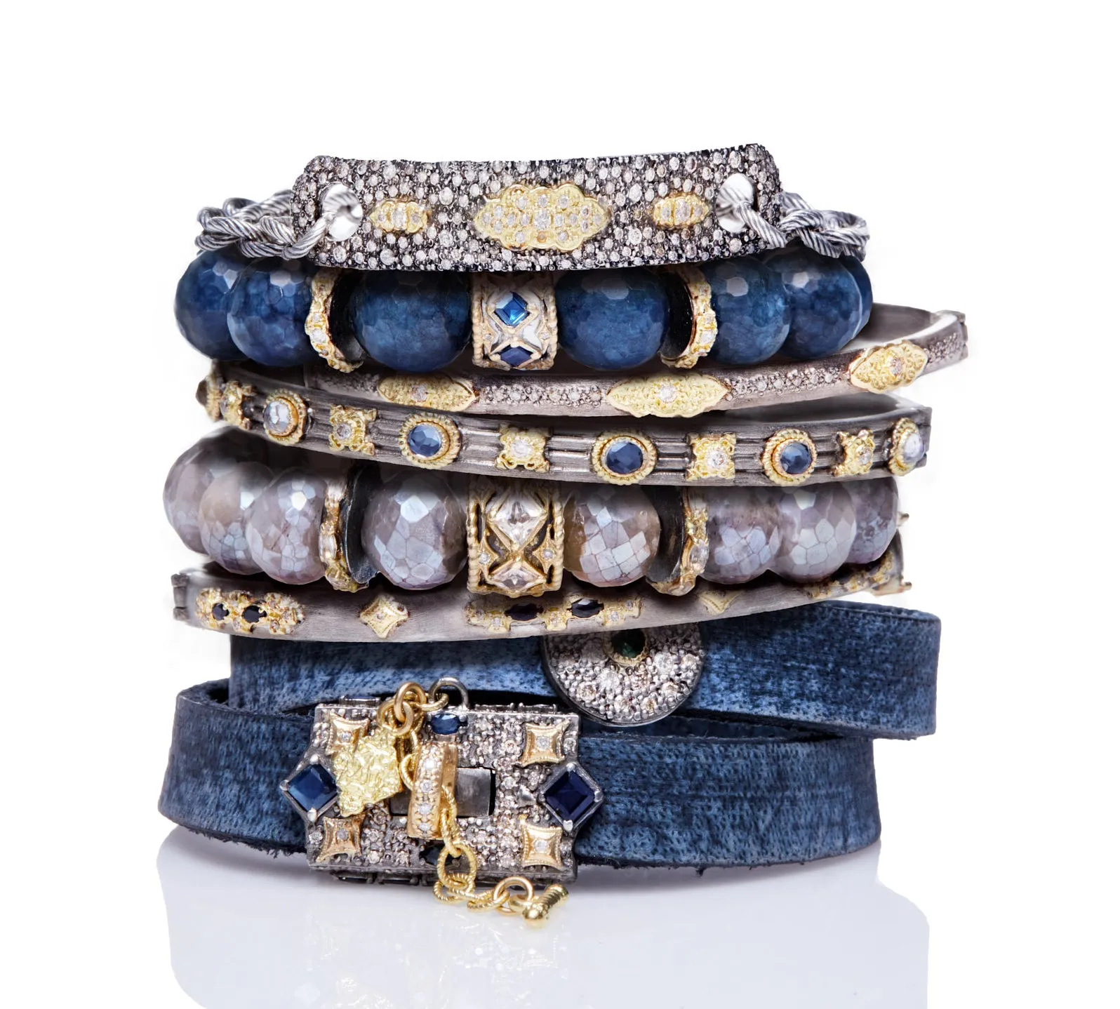 Multi Stone Huggie Bracelet